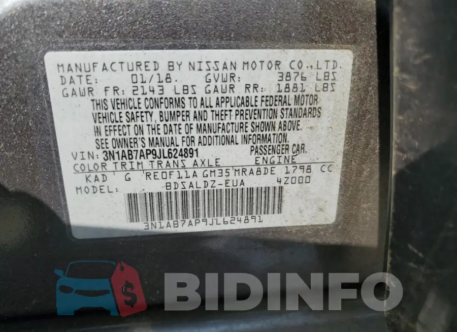 3N1AB7AP9JL624891 Photo# 12