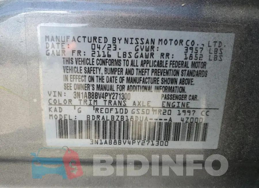 3N1AB8BV4PY271300 Photo# 12
