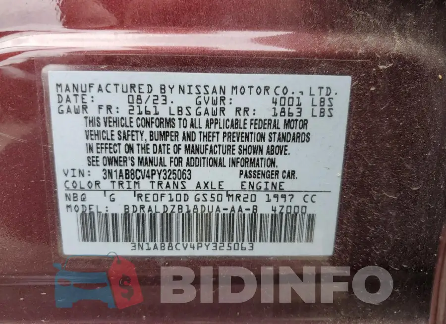 3N1AB8CV4PY325063 Photo# 12