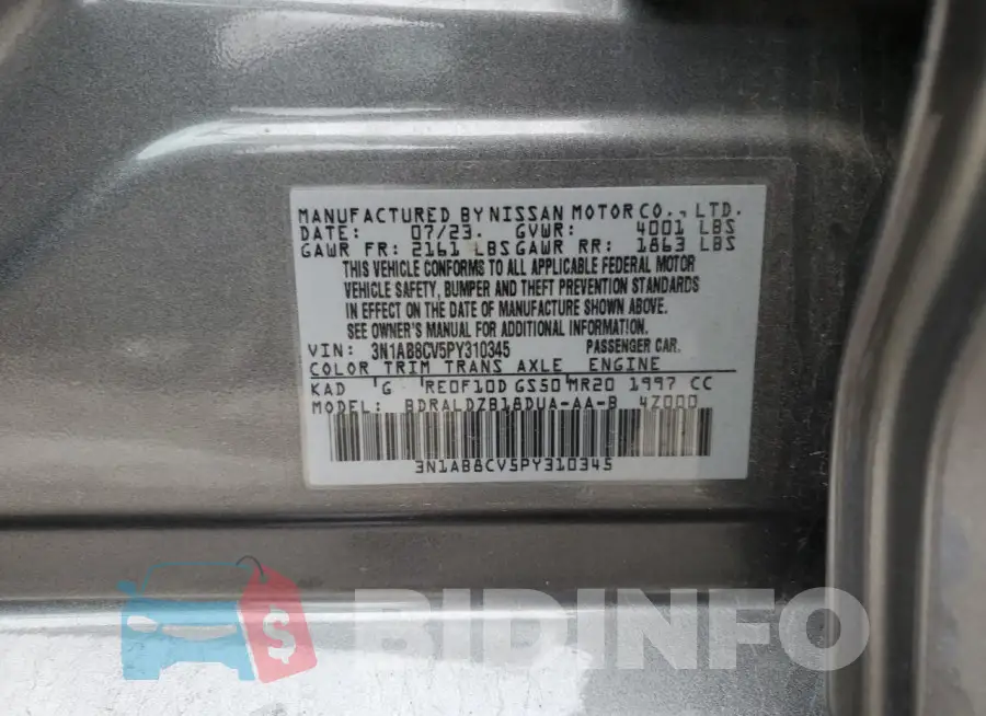 3N1AB8CV5PY310345 Photo# 12