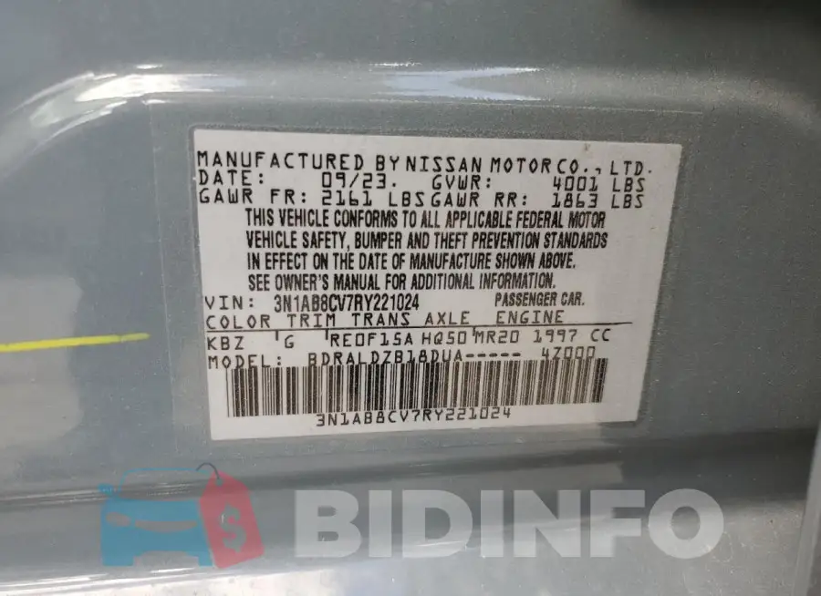 3N1AB8CV7RY221024 Photo# 13