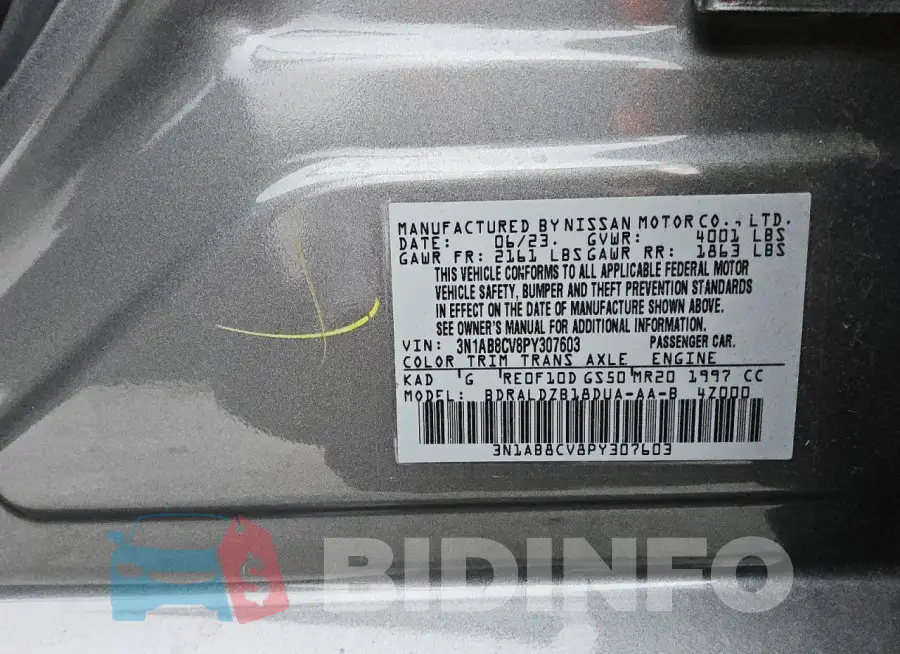 3N1AB8CV8PY307603 Photo# 12