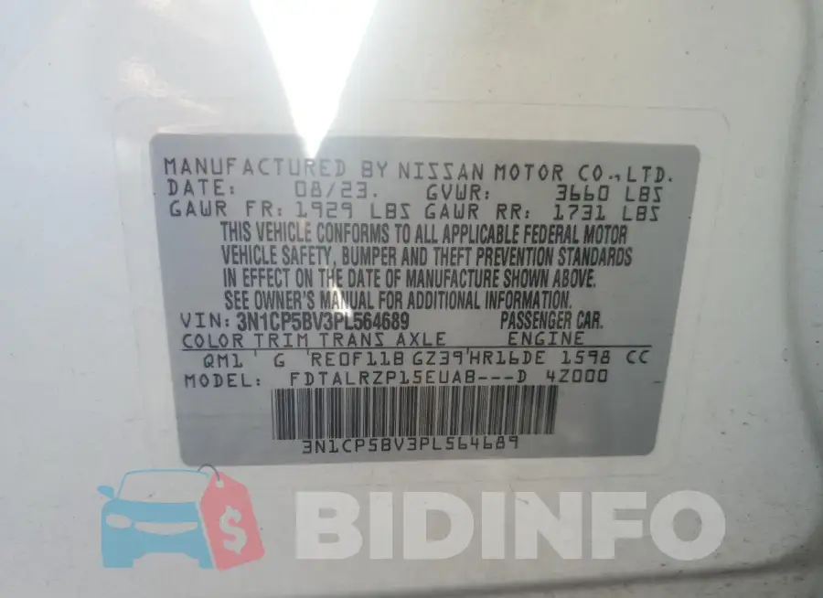 3N1CP5BV3PL564689 Photo# 13
