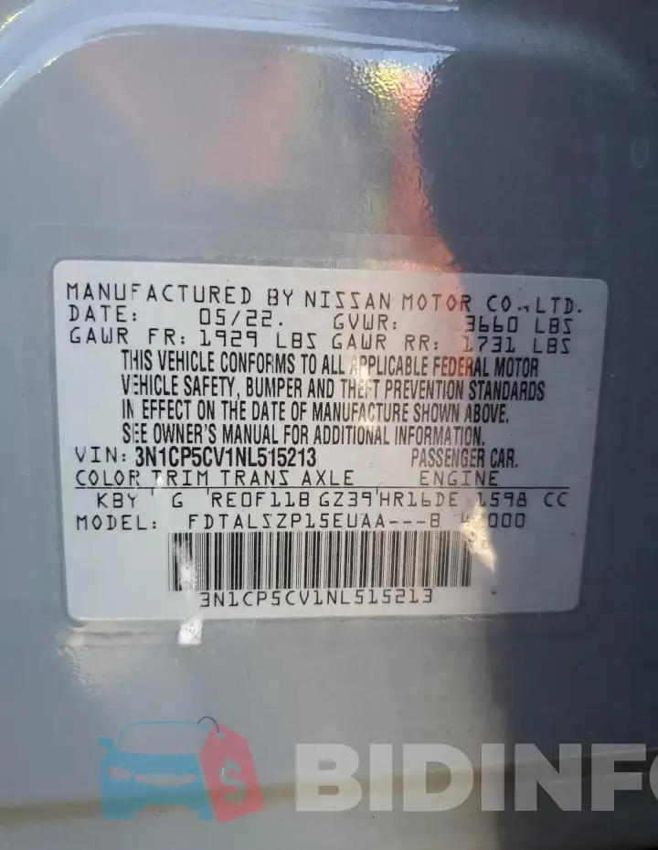 3N1CP5CV1NL515213 Photo# 13