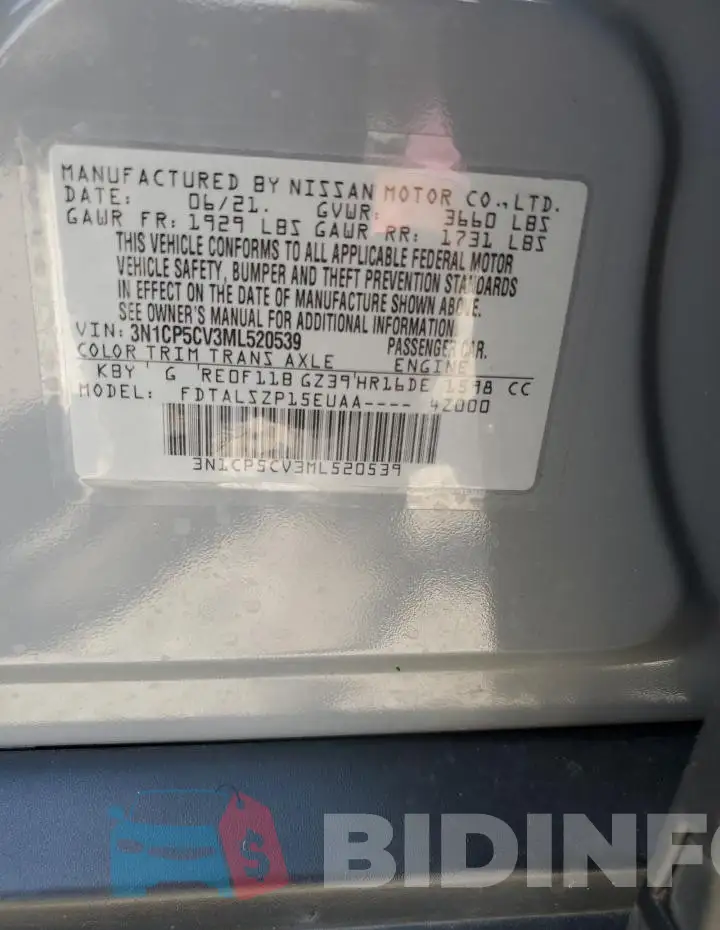 3N1CP5CV3ML520539 Photo# 14