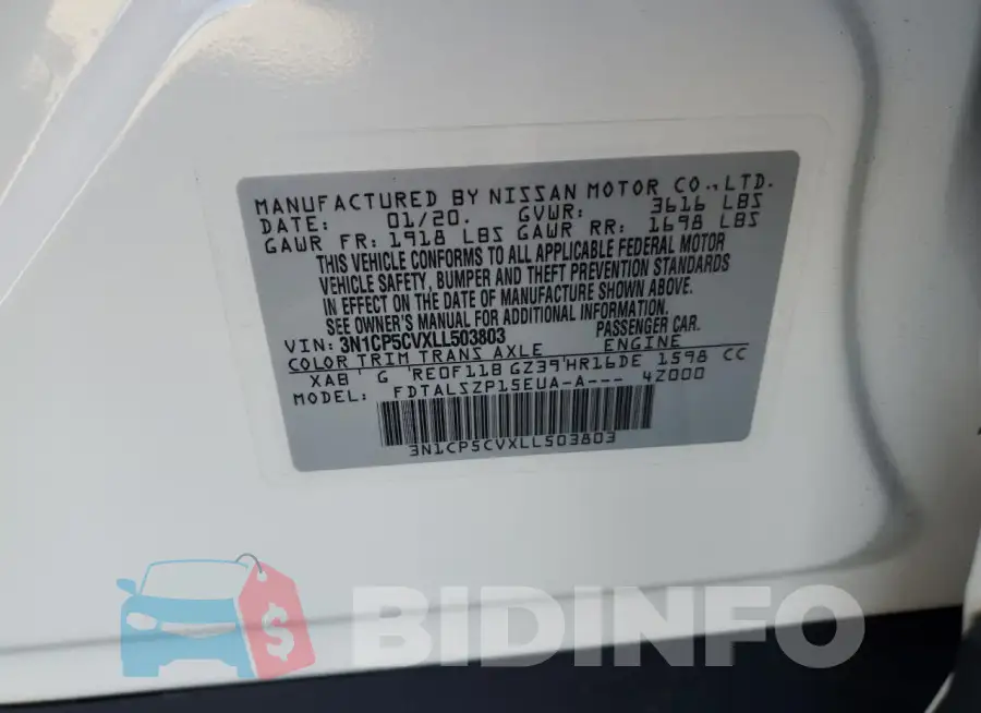3N1CP5CVXLL503803 Photo# 13