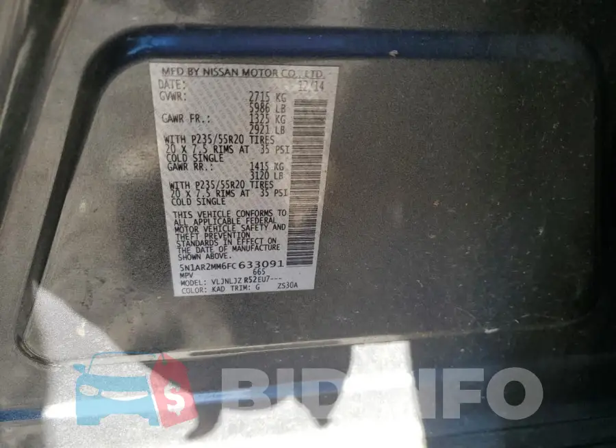 5N1AR2MM6FC633091 Photo# 14