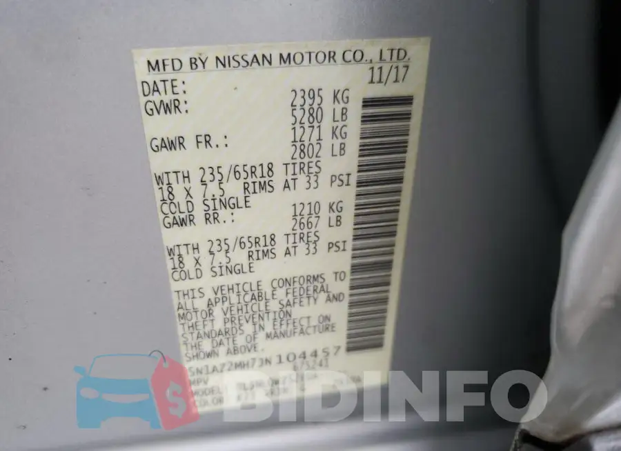 5N1AZ2MH7JN104457 Photo# 13