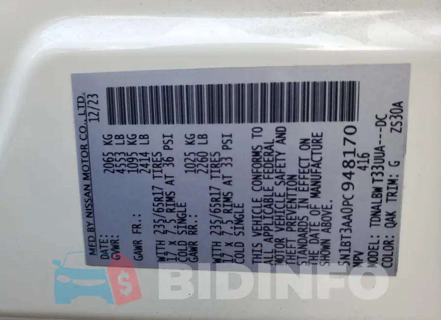 5N1BT3AA0PC948170 Photo# 13