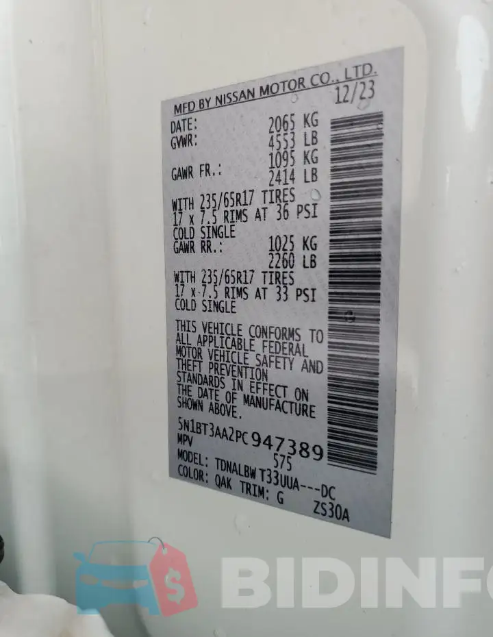 5N1BT3AA2PC947389 Photo# 13