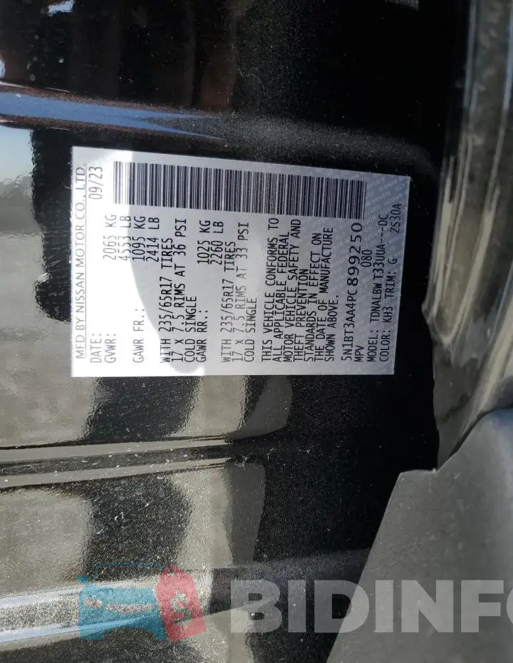 5N1BT3AA4PC899250 Photo# 13