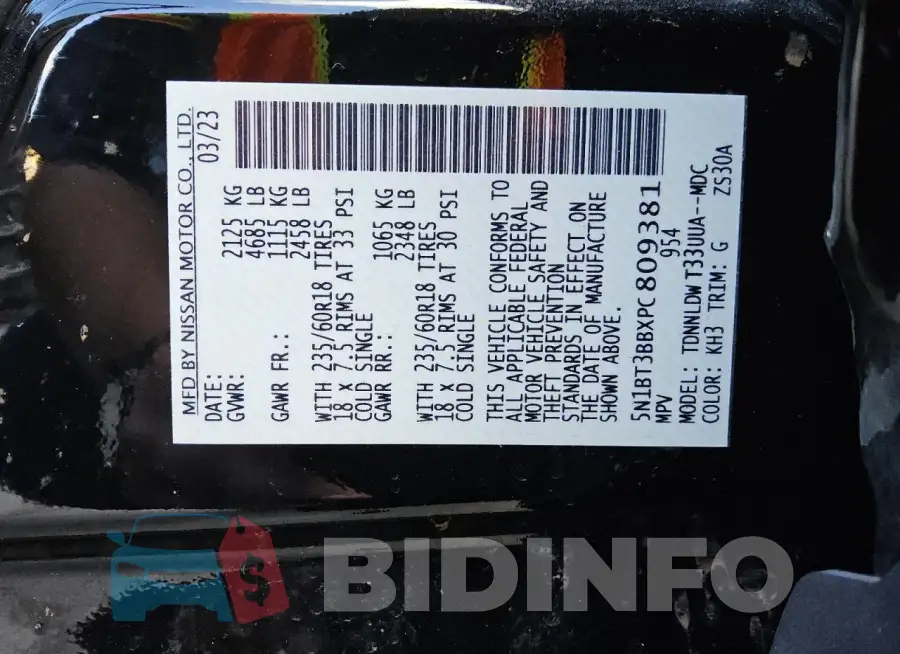 5N1BT3BBXPC809381 Photo# 14