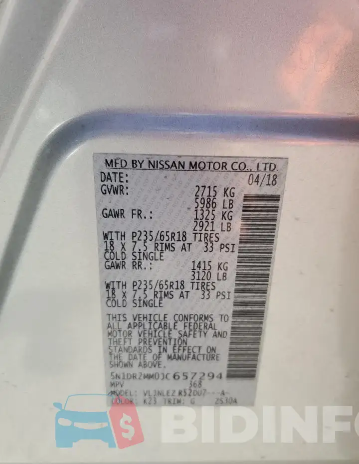 5N1DR2MM0JC657294 Photo# 13