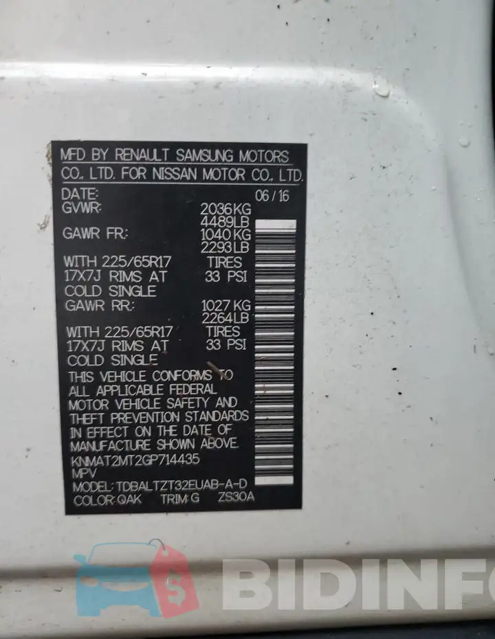 KNMAT2MT2GP714435 Photo# 14