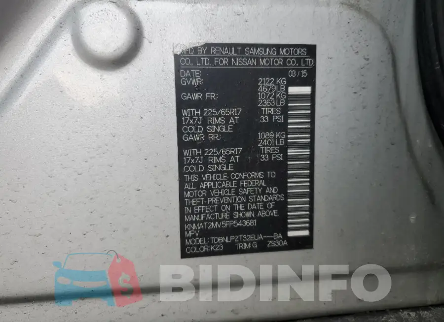 KNMAT2MV5FP543681 Photo# 13