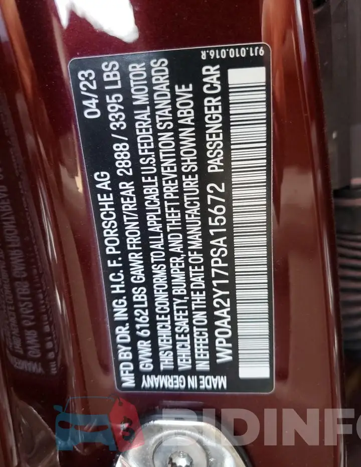 WP0AA2Y17PSA15672 Photo# 12