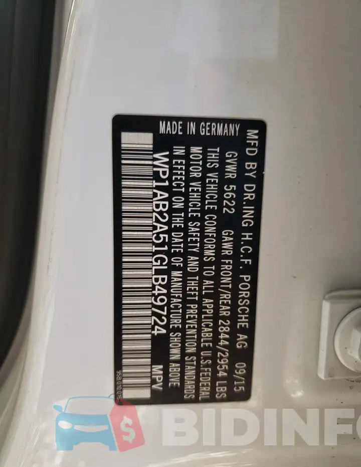 WP1AB2A51GLB49724 Photo# 13
