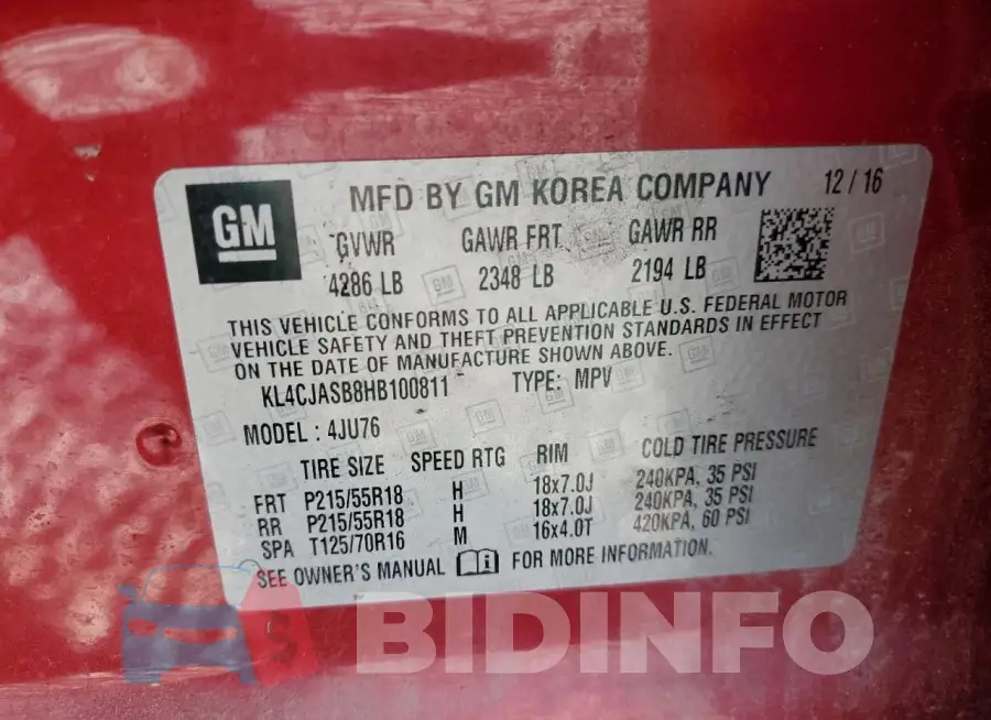 KL4CJASB8HB100811 Photo# 13