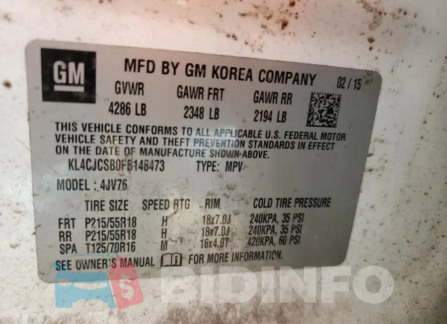 KL4CJCSB0FB148473 Photo# 12