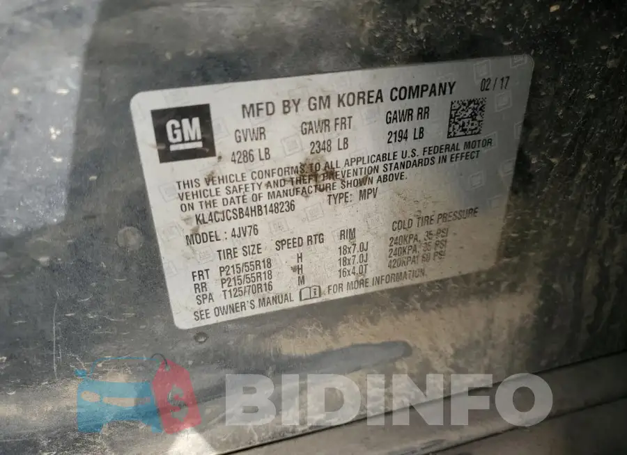 KL4CJCSB4HB148236 Photo# 13