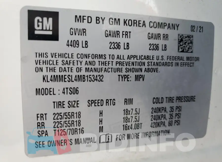 KL4MMESL4MB153432 Photo# 13
