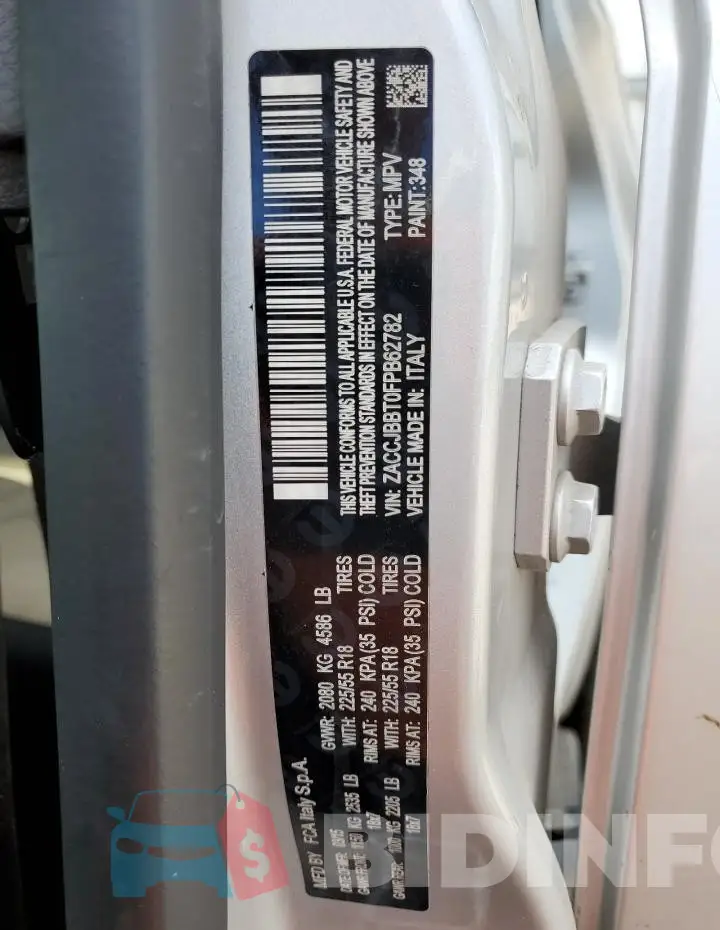 ZACCJBBT0FPB62782 Photo# 12