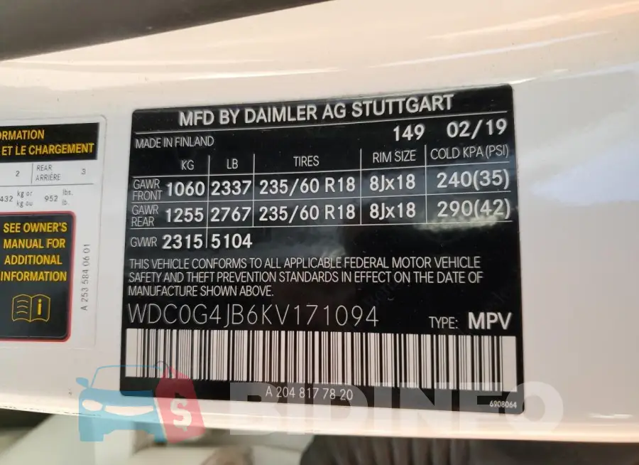 WDC0G4JB6KV171094 Photo# 12