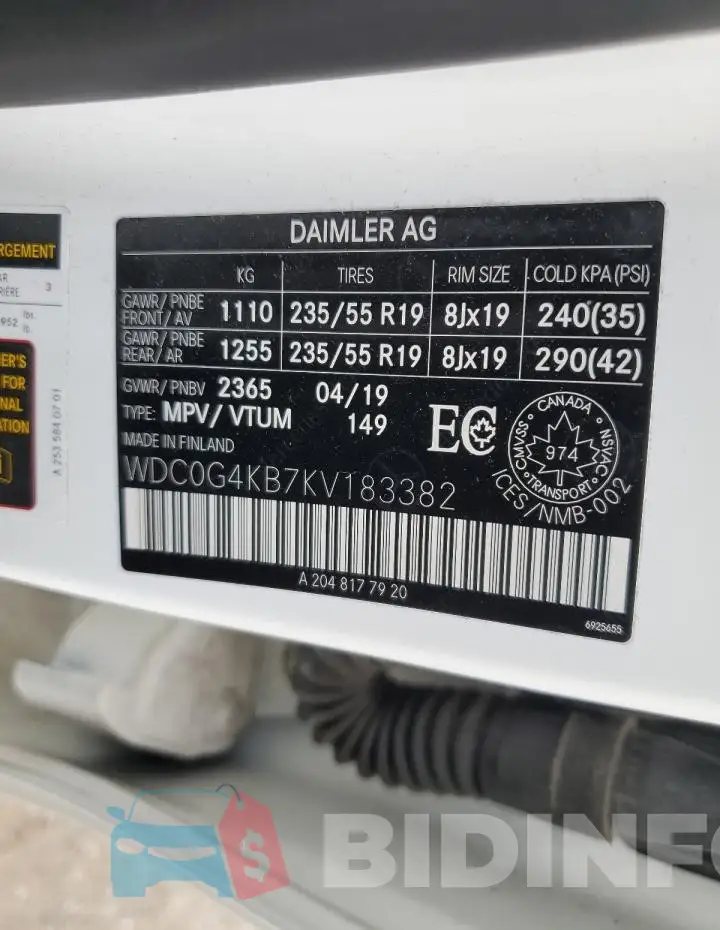 WDC0G4KB7KV183382 Photo# 13