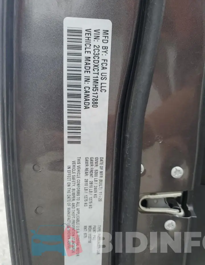 2C3CDXCT1MH517880 Photo# 13