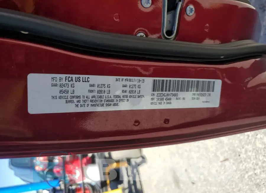 2C3CDXGJ0KH734603 Photo# 12