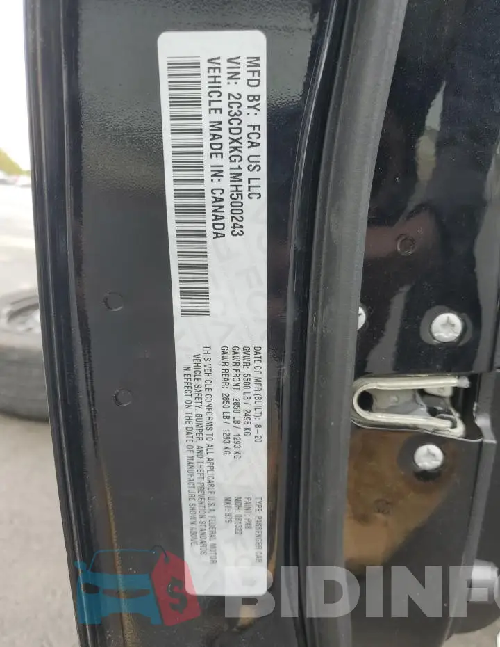2C3CDXKG1MH500243 Photo# 12