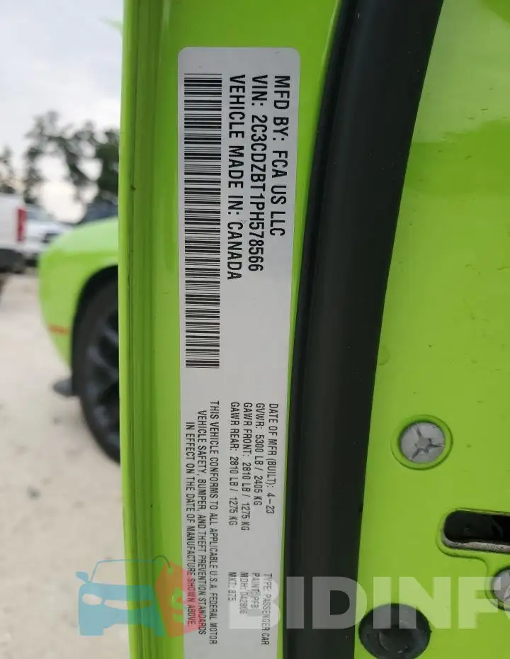 2C3CDZBT1PH578566 Photo# 12