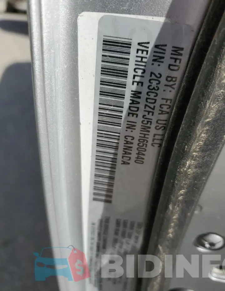 2C3CDZFJ5MH650440 Photo# 12