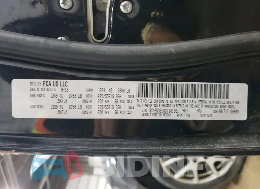 3C4PDDEGXGT101981 Photo# 14