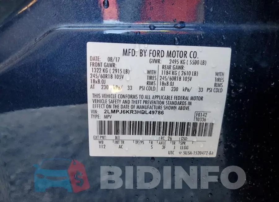2LMPJ6KR3HBL49786 Photo# 13