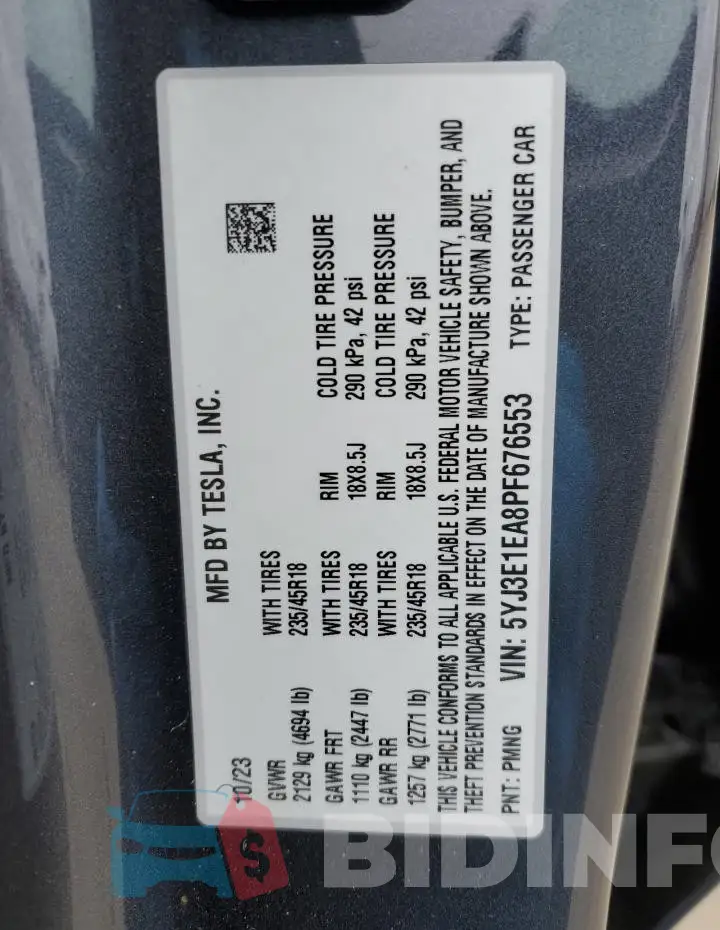 5YJ3E1EA8PF676553 Photo# 12
