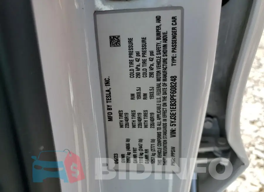 5YJ3E1EB3PF608248 Photo# 14
