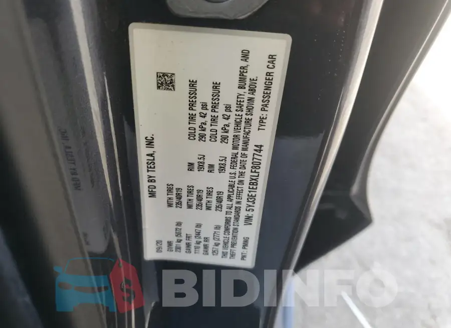 5YJ3E1EBXLF807744 Photo# 12