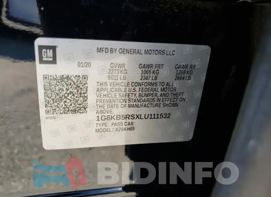 1G6KB5RSXLU111532 Photo# 12