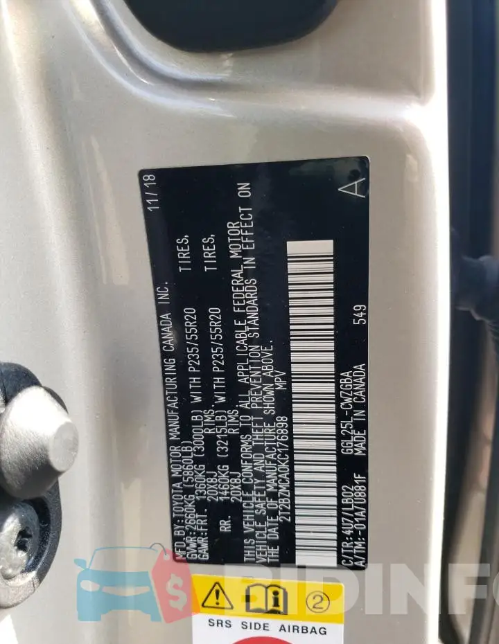 2T2BZMCA0KC176898 Photo# 13