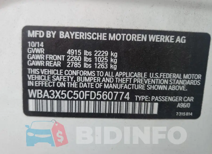 WBA3X5C50FD560774 Photo# 12