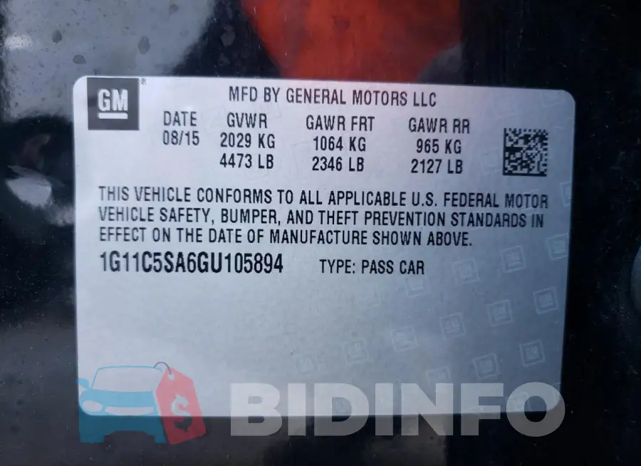 1G11C5SA6GU105894 Photo# 12