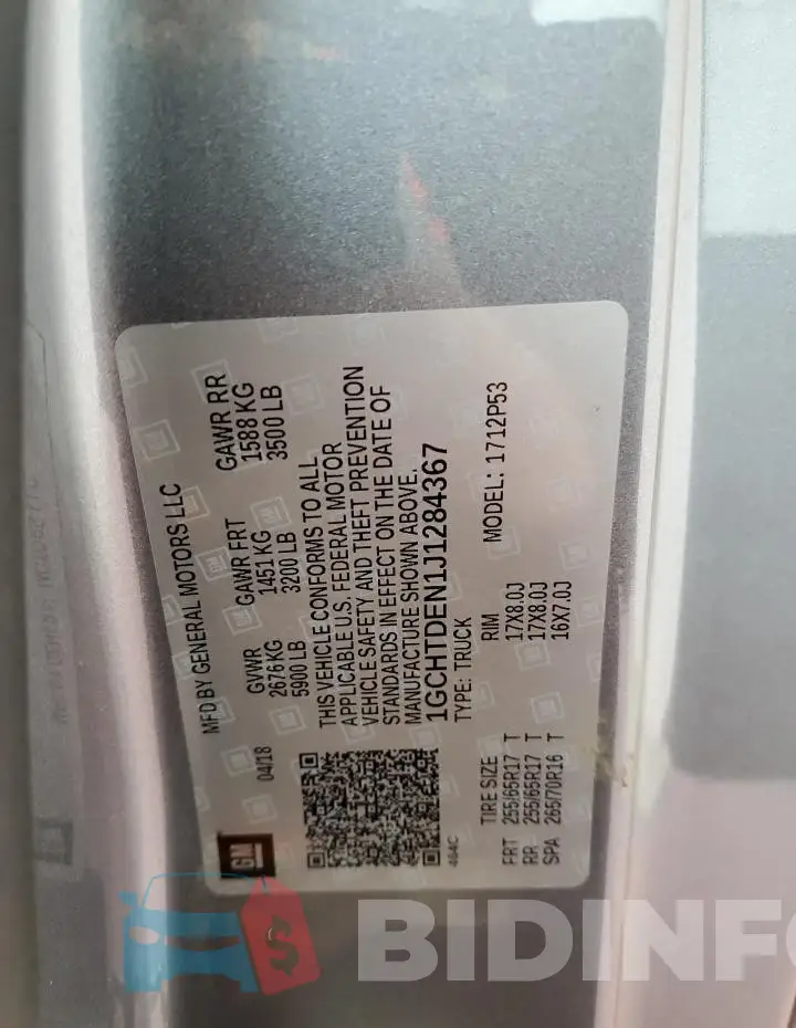 1GCHTDEN1J1284367 Photo# 12