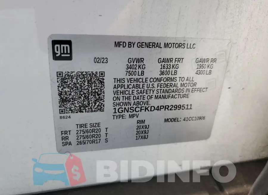 1GNSCFKD4PR299511 Photo# 14