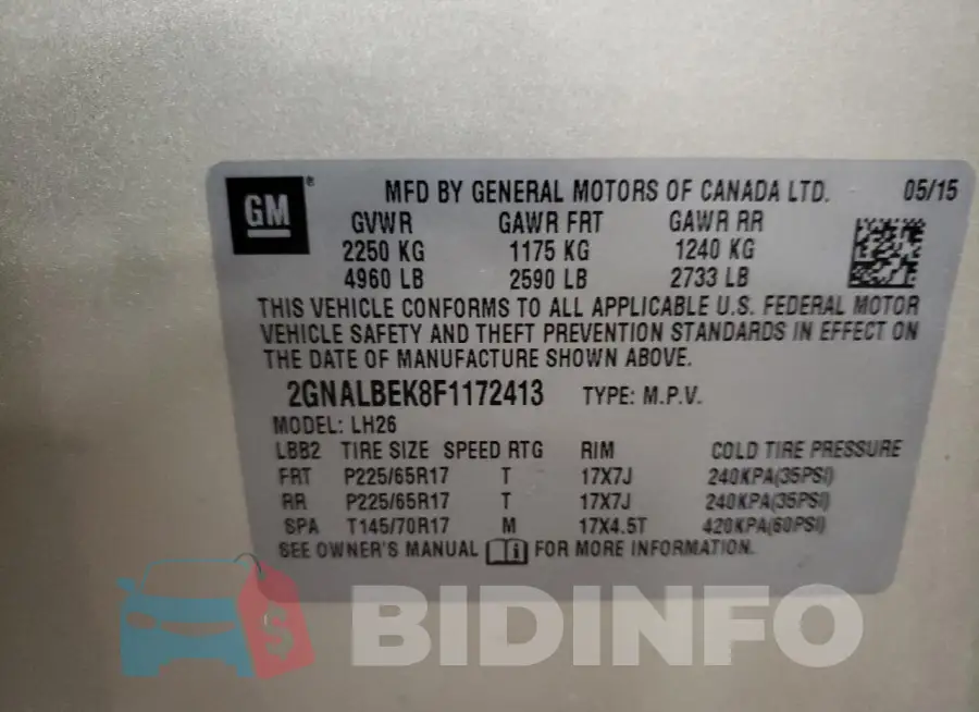 2GNALBEK8F1172413 Photo# 13