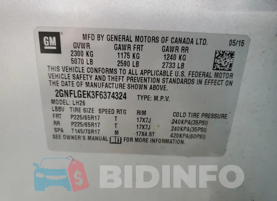 2GNFLGEK3F6374324 Photo# 13