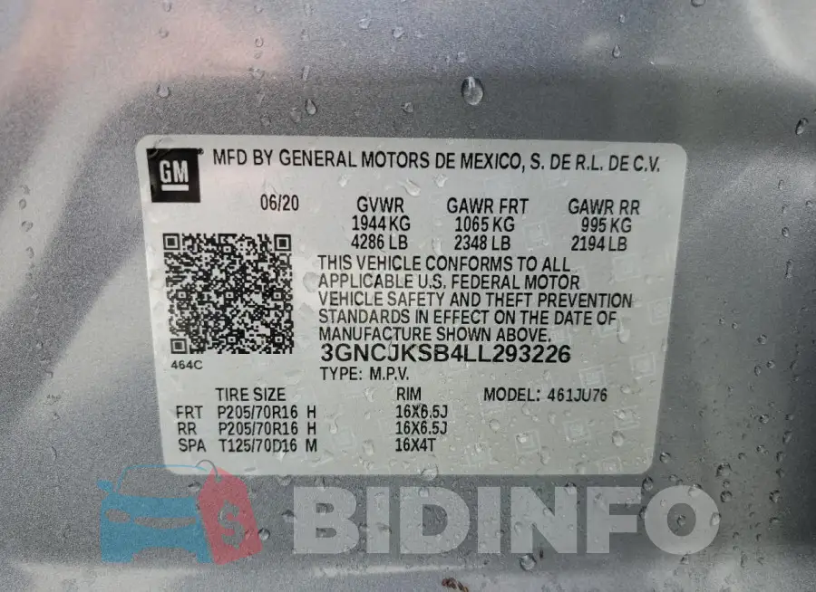 3GNCJKSB4LL293226 Photo# 13