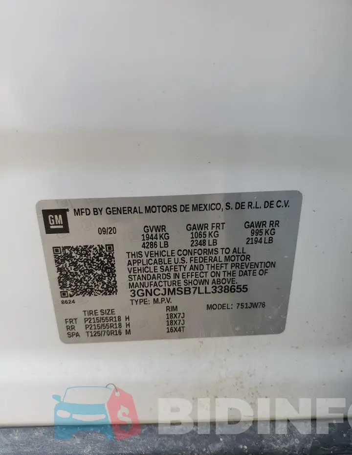3GNCJMSB7LL338655 Photo# 13