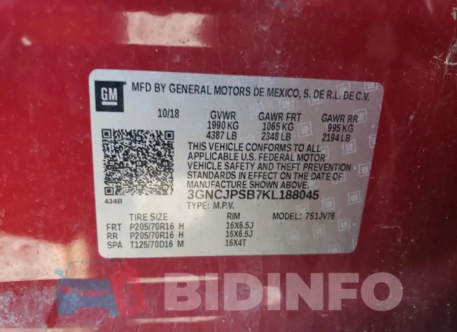 3GNCJPSB7KL188045 Photo# 13