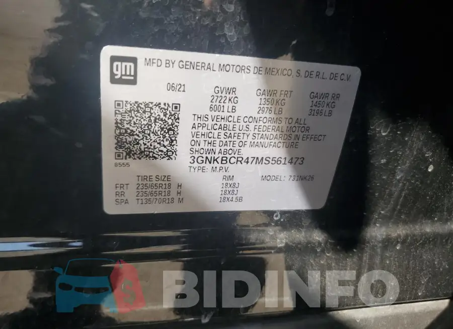 3GNKBCR47MS561473 Photo# 13